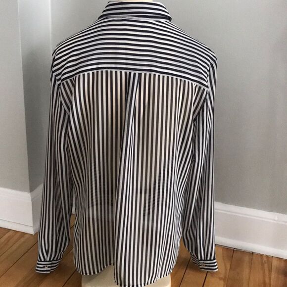 Violet & Clare semisheer black/white blouse, med - Picture 3 of 5